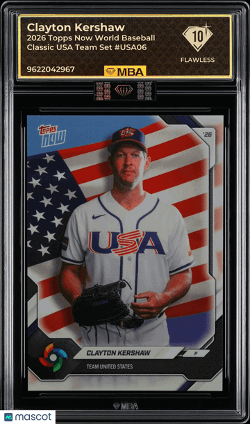 2026 Topps Now World Baseball Classic Clayton Kershaw #USA06 USA Team Set MBA 10
