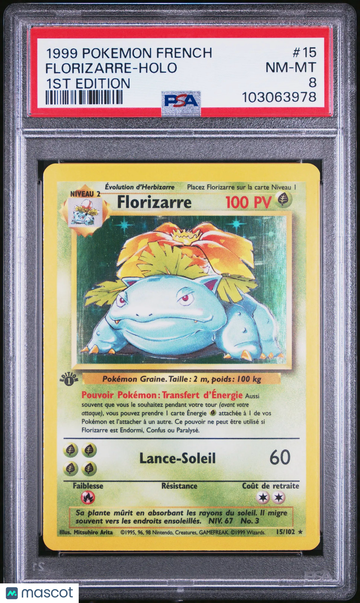 1999 Pokemon French Florizarre Holo French 1st Edition PSA 8 #15