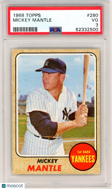 1968 Topps Mickey Mantle #280 PSA 3