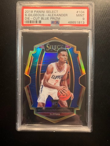 2018-19 Select Blue Die Cut Shai Gilgeous Alexander Rookie /249 Psa 9