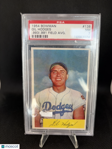 1954 Bowman Gil Hodges #138. 993. 991 Field Avg. PSA 7