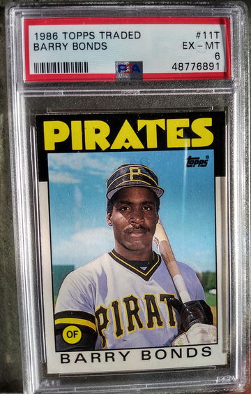 1986 Topps Traded Barry Bonds Rookie PSA 6