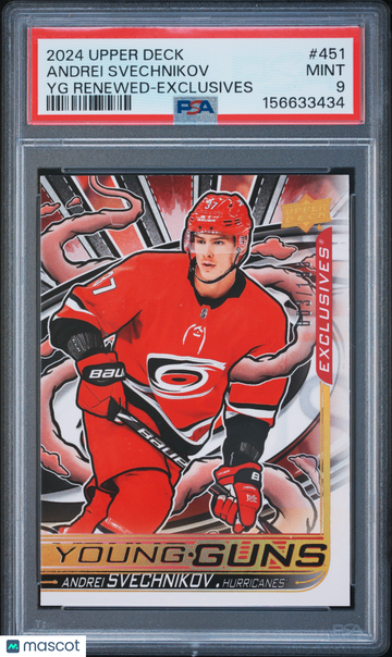 2024-25 Upper Deck Young Guns Renewed Andrei Svechnikov #451 UD Exclusives 003/100 PSA 9