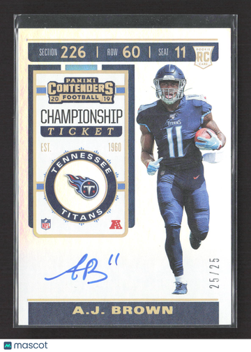 2019 Panini Contenders Football Championship Ticket A.J. Brown #111 /25 RC