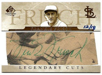 2005 Upper Deck SP Legendary Cuts Frankie Frisch Signed Cut Auto HOF #12/18