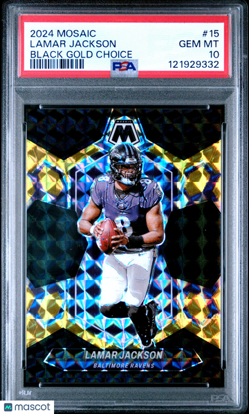 Lamar Jackson 2024 Panini Mosaic #15 Black Gold Choice