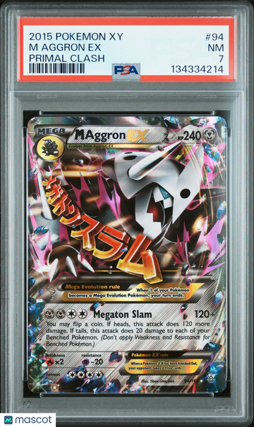 2015 Pokemon Xy Primal Clash M Aggron EX Primal Clash PSA 7 #94