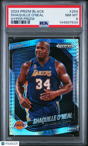 2024 Panini Prizm Black Shaquille O'Neal #254 Hyper PSA 8