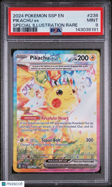 Surging Sparks Pikachu EX Holo Special Illustration Rare PSA 9 #238