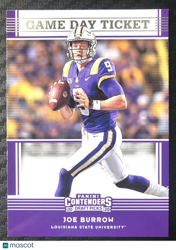 Joe Burrow 2020 Panini Contenders Draft Picks Game Day Ticket #1 RC Rookie LSU