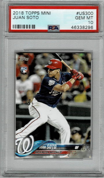2018 TOPPS MINI US300 JUAN SOTO PSA 10 RC