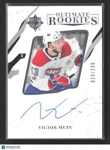 2018 Upper Deck Ultimate Collection Ultimate Rookies Victor Mete #82 029/299 Auto