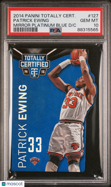 2014 Panini Totally Certified Patrick Ewing #127 Mirror Platinum Blue PSA 10