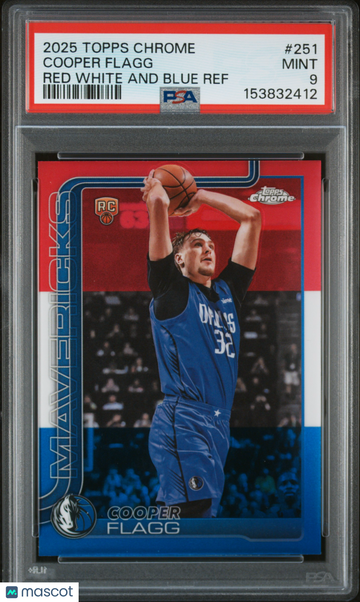 2025 Topps Chrome Cooper Flagg #251 Red White And Blue Ref PSA 9