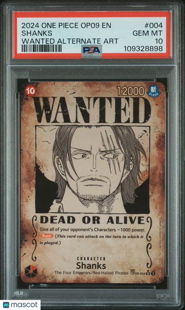 One Piece Op09-Emperors In The New World Shanks Holo Special Rare PSA 10 #004