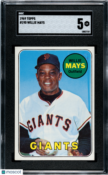 1969 Topps Willie Mays #190 SGC 5