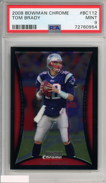 2008 BOWMAN CHROME TOM BRADY #BC112 NEW ENGLAND PATRIOTS PSA 9 MINT