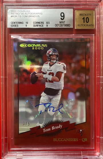 2020 Donruss Retro 2000 Tom Brady Auto 3/5 **pop 1**.  Make an offer !!