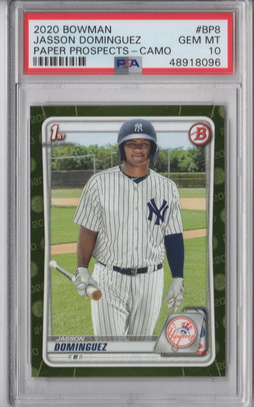 2020 Bowman Jasson Dominguez Camo PSA 10