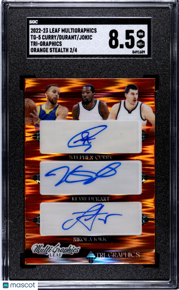 2022 Leaf Multigraphics Kevin Durant Stephen Curry Nikola Jokić #TG-5 Orange Stealth SGC 8.5 Leaf