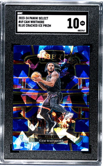 2023-24 Panini Select Blue Cracked Ice Cam Whitmore #69 RC SGC 10
