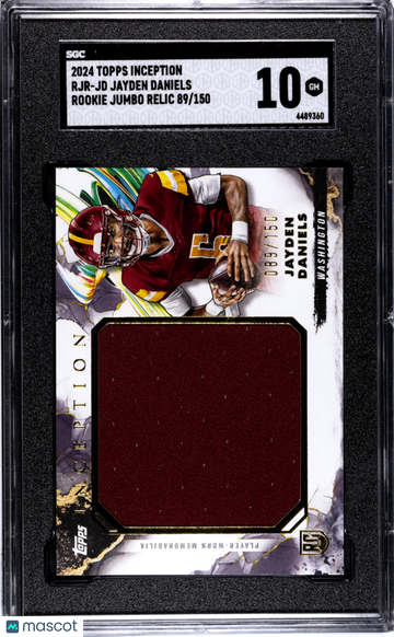 2024 Topps Inception Jayden Daniels #RJR-JD Rookie Jumbo Relic SGC 10