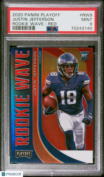 2020 Panini Playoff Rookie Wave Justin Jefferson #RW9 Red