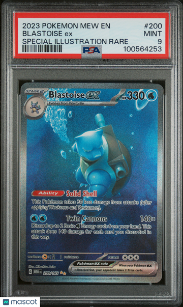 2023 Pokemon Mew EN-151 Blastoise EX Special Illustration Rare PSA 9 #200