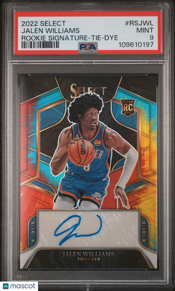 2022 Panini Select Rookie Signatures Jalen Williams #RSJWL Tie Dye PSA 9