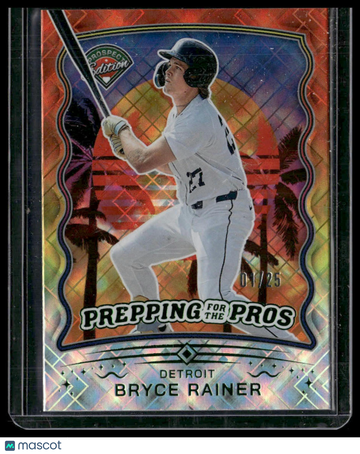 2025 Panini Prospect Edition Baseball Prepping for the Pros Bryce Rainer #2 Green Diamonds /25