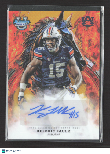 2025 Bowman University Best Football Workhorse Keldric Faulk #WA-KF Gold Refractor /50