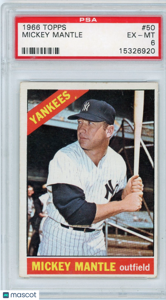 1966 Topps Mickey Mantle #50 PSA 6