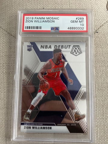 2019-20 Zion Williamson RC PSA 10 Mosaic PRIZM #269
