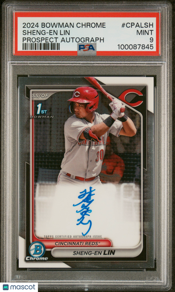 2024 Bowman Chrome Prospect Autographs Sheng-EN Lin #CPALSH PSA 9