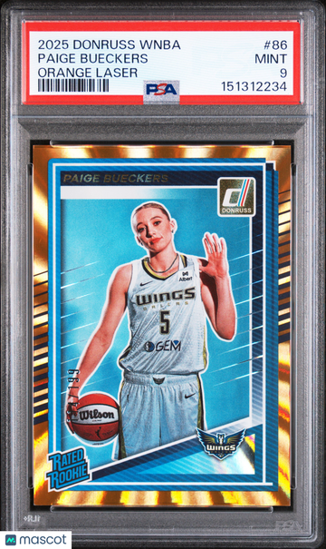 2025 Panini Donruss WNBA Paige Bueckers #86 Orange Laser PSA 9