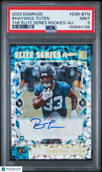 2025 Panini Donruss The Elite Series Rookies Bhayshul Tuten #ESR-BTN Au PSA 9