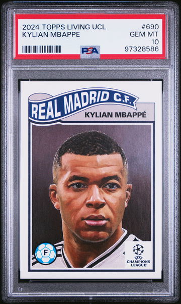 2024 TOPPS LIVING UEFA CHAMPIONS LEAGUE KYLIAN MBAPPE #690 PSA 10