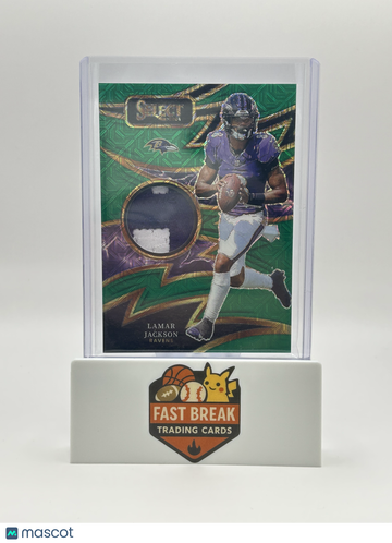 2025 Panini Select Sparks Lamar Jackson #S-LJN Green Prizm Memorabilia