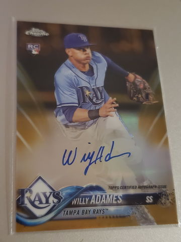 WILY ADAMES 2018 TOPPS CHROME GOLD REFRACTOR AUTO #'D 35/50