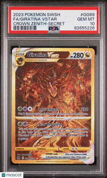 2023 Pokemon Sword And Shield Crown Zenith Giratina VSTAR Fa Crown Zenith-Secret PSA 10 #GG69
