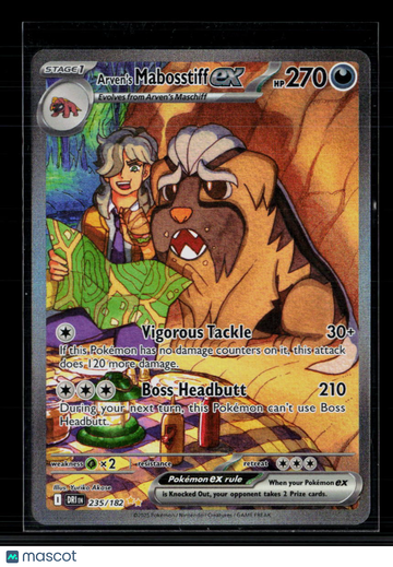 2025 Scarlet & Violet White Flare Arven's Mabosstiff EX Holo Secret Rare SAR #235/182
