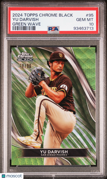 2024 Topps Chrome Black Yu Darvish #95 Green Wave /99 PSA 10
