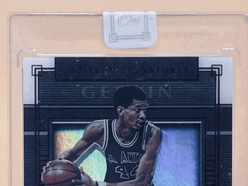 2019-20 Panini One and One George Gervin #FT-GGV First-Team Signatures Red SN AU