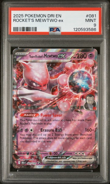 2025 Pokemon Scarlet and Violet Destined Rivals Team Rocket's Mewtwo Ex #081 PSA 9