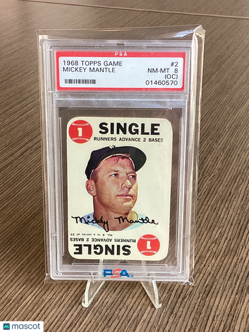1968 Topps Game Mickey Mantle #2 Oc PSA 8