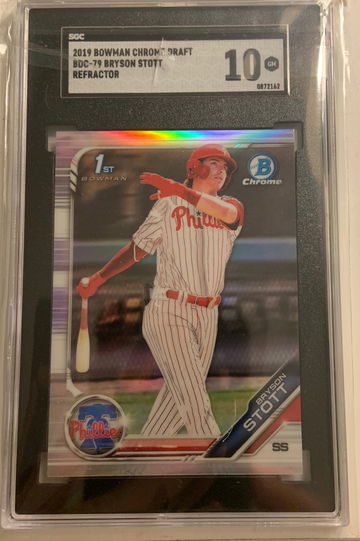 2019 Bowman Chrome Refractor Bryson Stott SGC 10