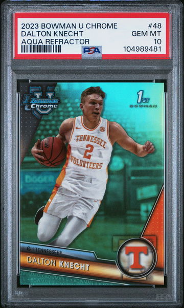 2023 Bowman University Chrome Aqua Dalton Knecht #48 /399 PSA 10
