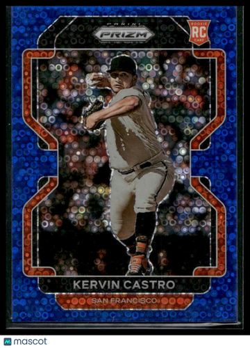 2022 Panini Prizm Kervin Castro #34 Blue Donut Circles Prizm SN