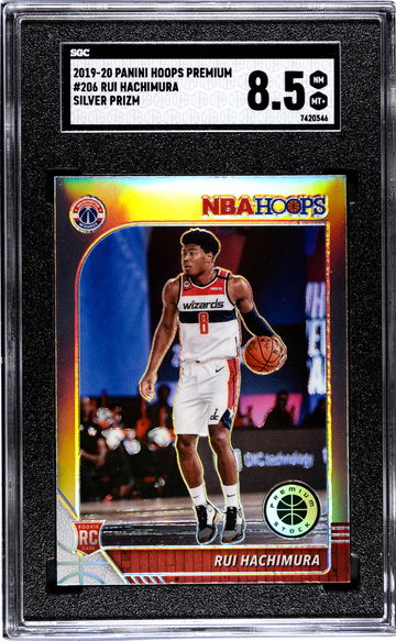 2019 Panini Hoops Premium Silver Prizm Rui Hachimura #206 RC SGC 8.5