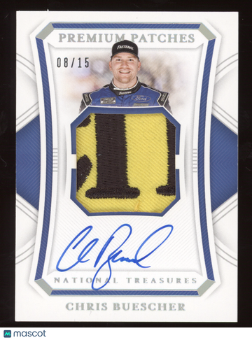 2021 Panini National Treasures Premium Patches Chris Buescher #PP-BU /15 Race-worn/used material